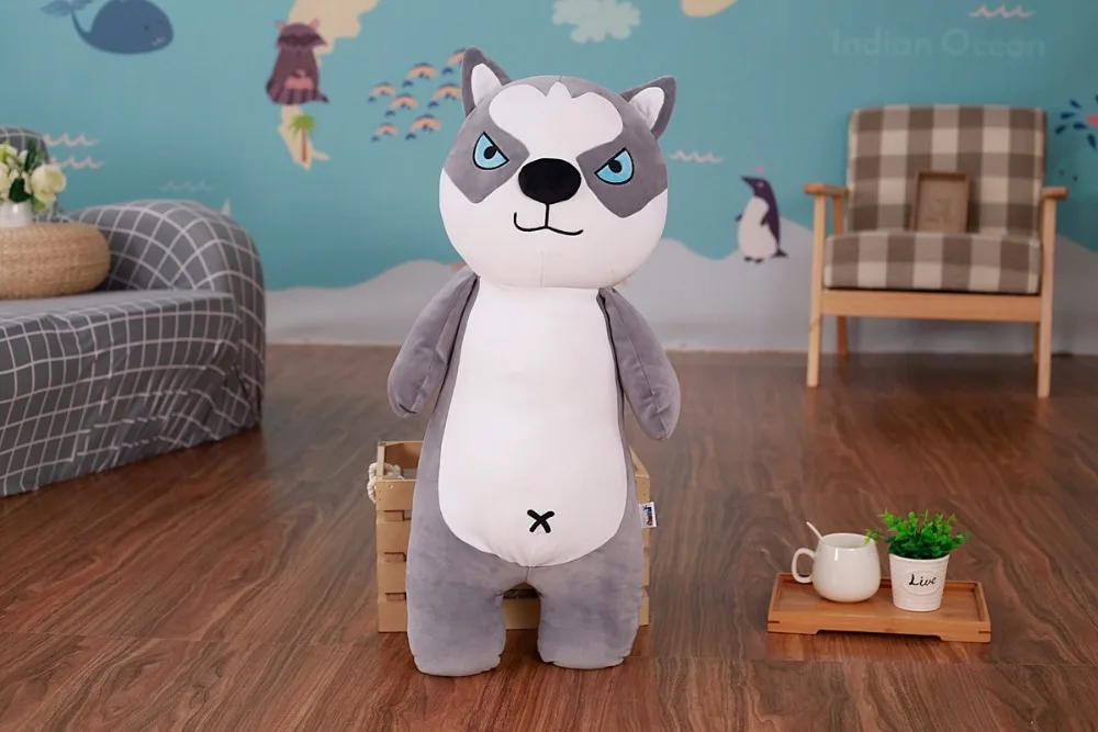 Креативная игрушка мультфильм хаски собака большая 60 см плюшевая пуховая