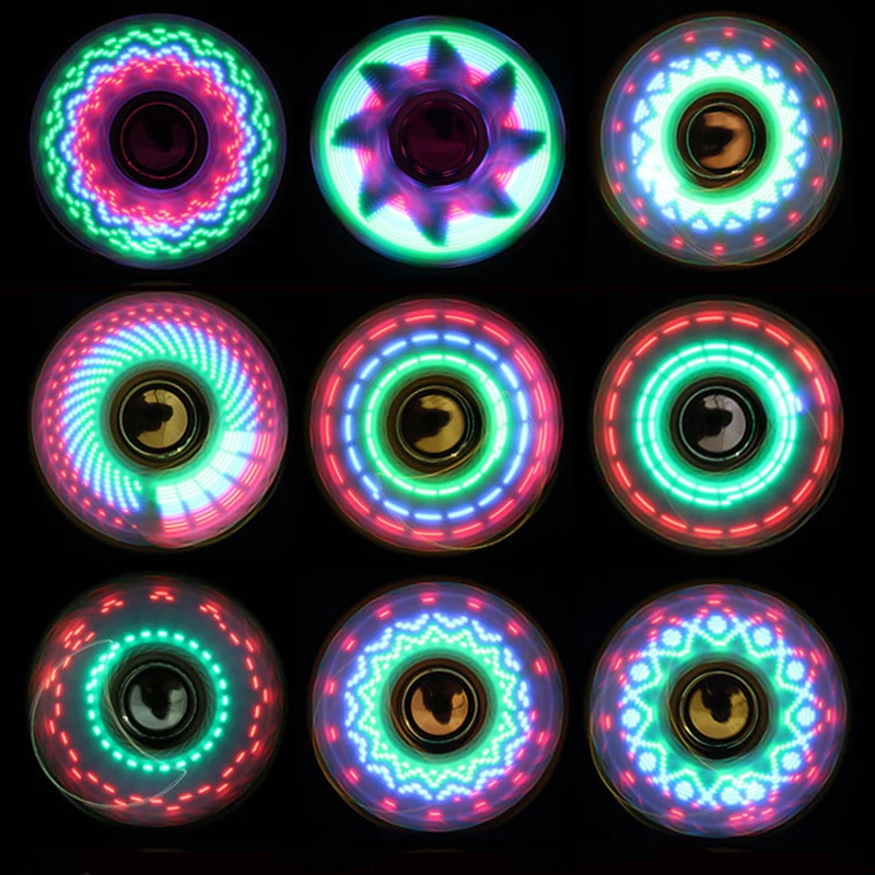 Плакированный светящийся Спиннер, светодиодный светильник-вспышка, различные модели, плавный ручной Спиннер, гироскоп светится в темноте, снятие стресса