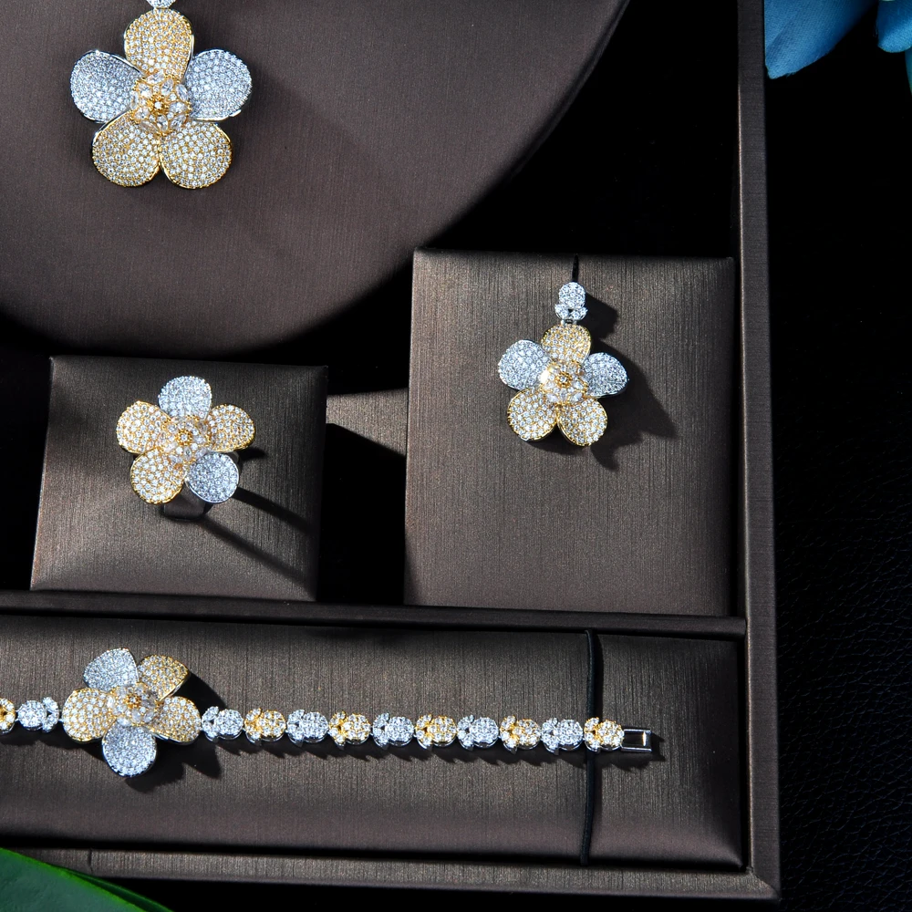 HIBRIDE модный 2 оттенка Африканское искусственное циркониевое украшение Свадебный