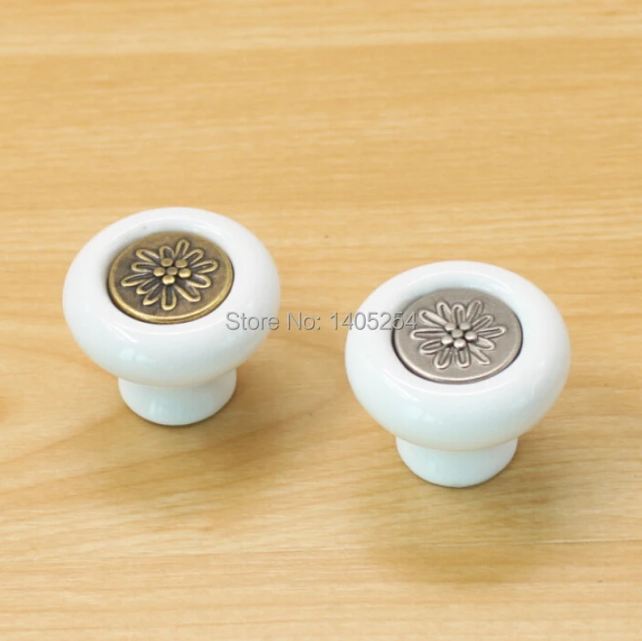 Керамическая ручка с одним отверстием фурнитура для шкафа старинное зеленое