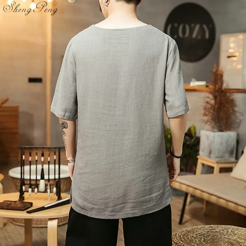 Traditional Chinese Clothing For Men Asian Clothes Tang Suit Cotton Shirt Men'S Tunic Kung Fu G183 | Тематическая одежда и