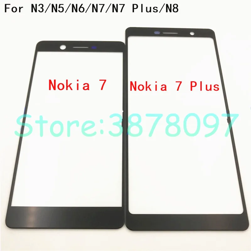 Оригинальная сенсорная панель для Nokia 3 5 6 7 7 Plus 8 передняя внешняя стеклянная верхняя линза сенсорная панель N3 N5 N6 N7 N7 Plus N8+ логотип