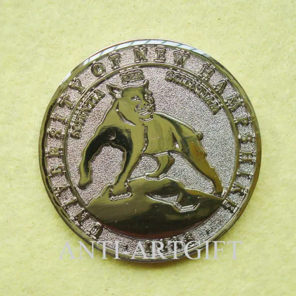 

Customized Coin Tiger Design High polished Sandblast Recessed Metal