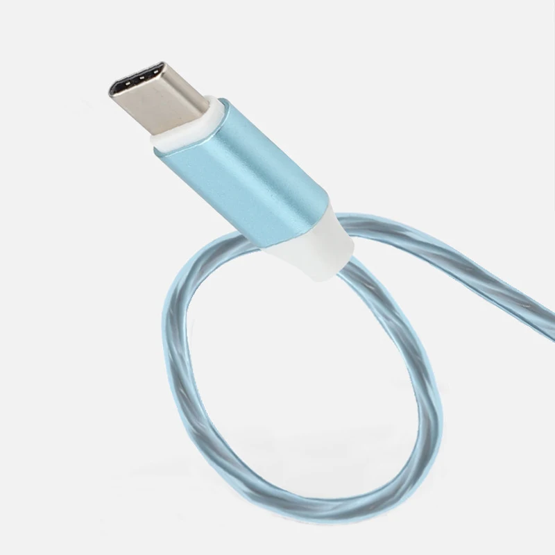 Светодиодный зарядный кабель USB type-C для samsung s9, Android, Micro usb, зарядный кабель для iPhone X