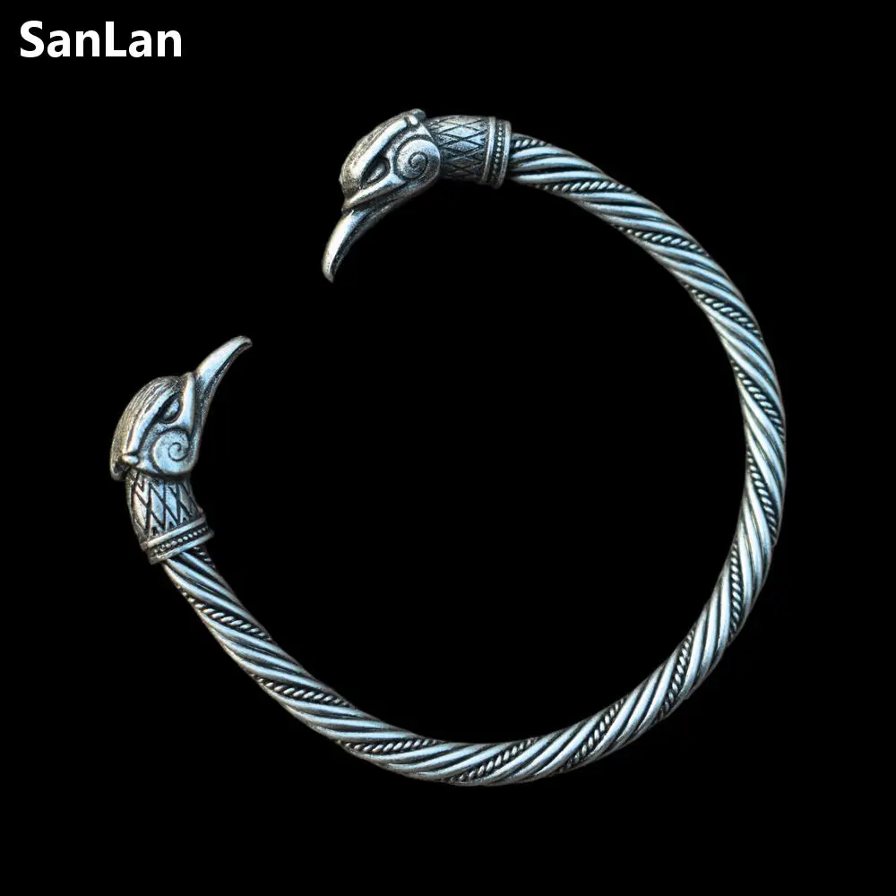 Sanlan viking Ravens браслет один Воронов hugin and munin Raven языческие браслеты и браслеты мужские Ворон Викинги скандинавские