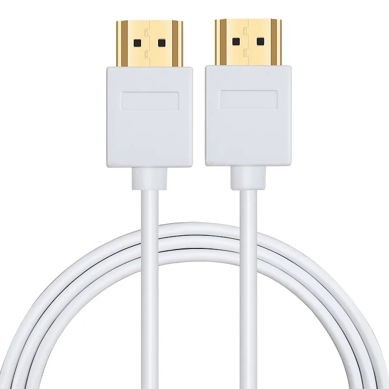 1000 шт./лот ультра тонкий профиль Белый HDMI кабель высокая скорость с Ethernet