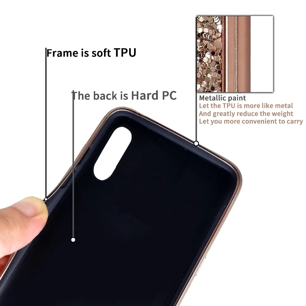 Мягкий блеск из ТПУ блестящий чехол для redmi note 7 mi 9 5 6 por блестка Блеск роскошный