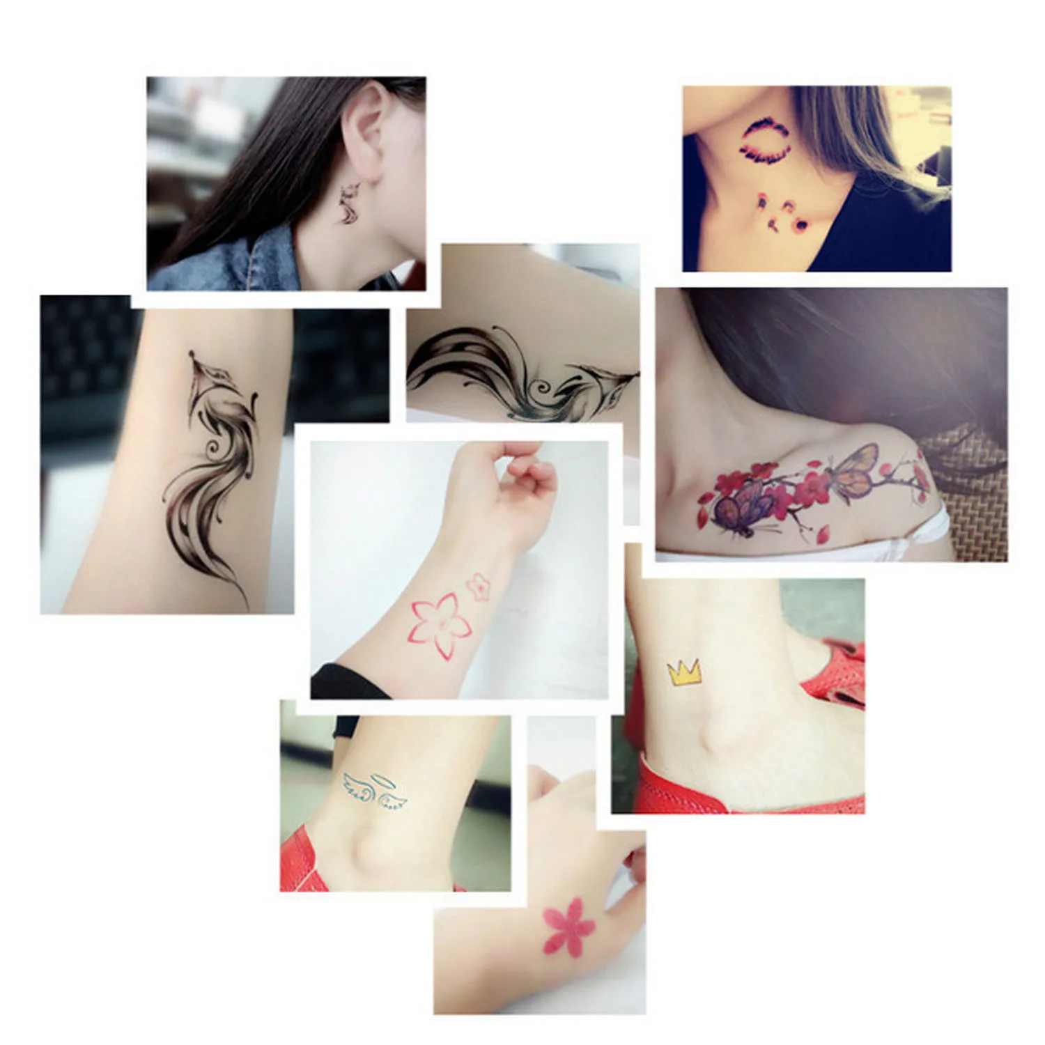 30 листов временный шаблон для татуировки на свадьбу день рождения концерт ночь
