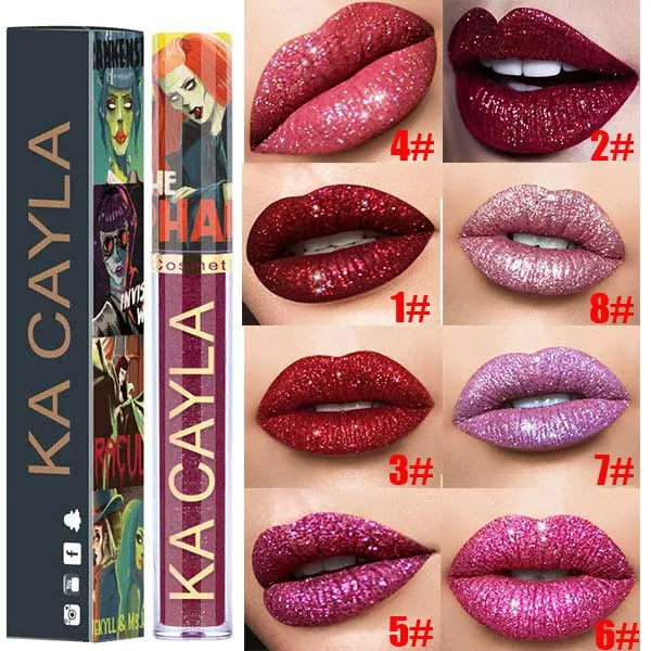 New Brand Halloween Shimmer Liquid Lipstick Metallic Matte Waterproof Lipgloss Beauty Gift Make Up Cosmetic | Красота и здоровье