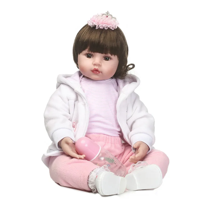 

55cm Silicone reborn baby girl dolls toy realistic 22inch vinyl newborn princess toddler babies doll bebes reborn girls bonecas