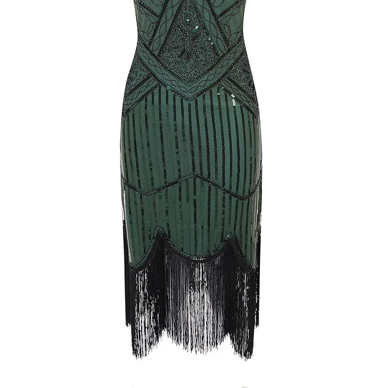 Женское вечернее платье Robe Femme S 1920 S Great Gatsby Flapper Sequin Fringe Midi платье Vestido летнее арт-деко Ретро новое платье