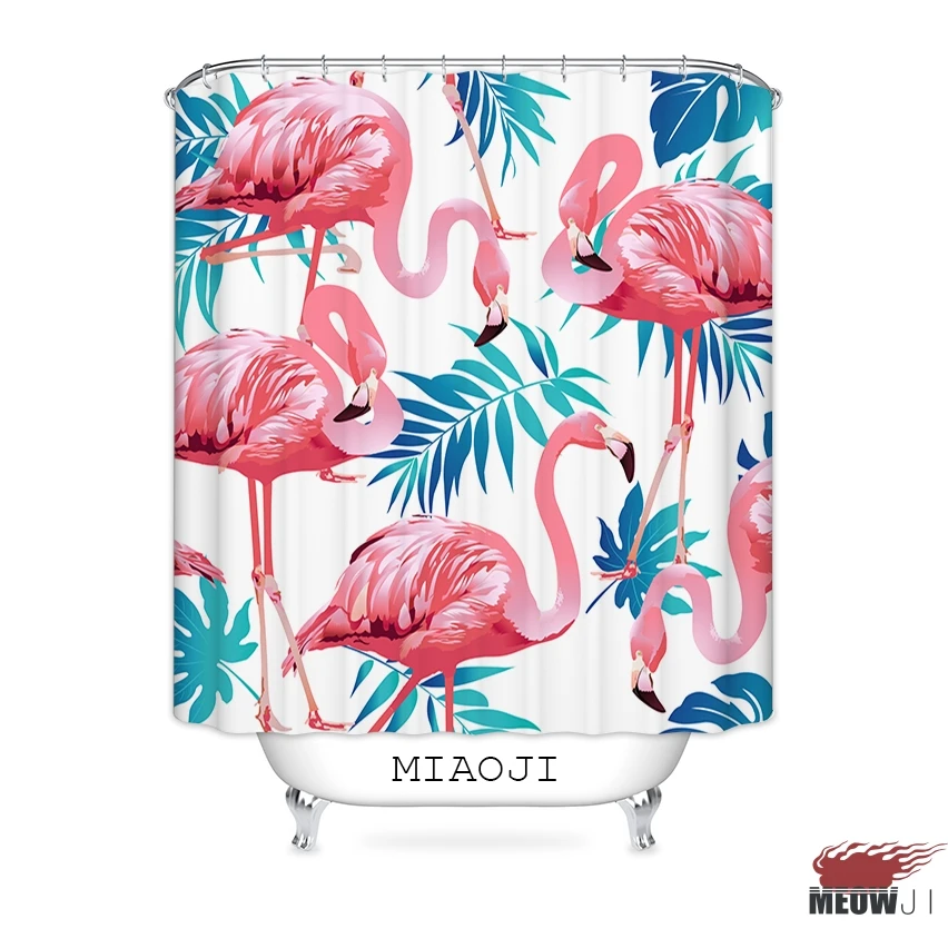 [MIAOJI] Ванная комната Декор Розовый фламинго тропические джунгли Гавайские летние