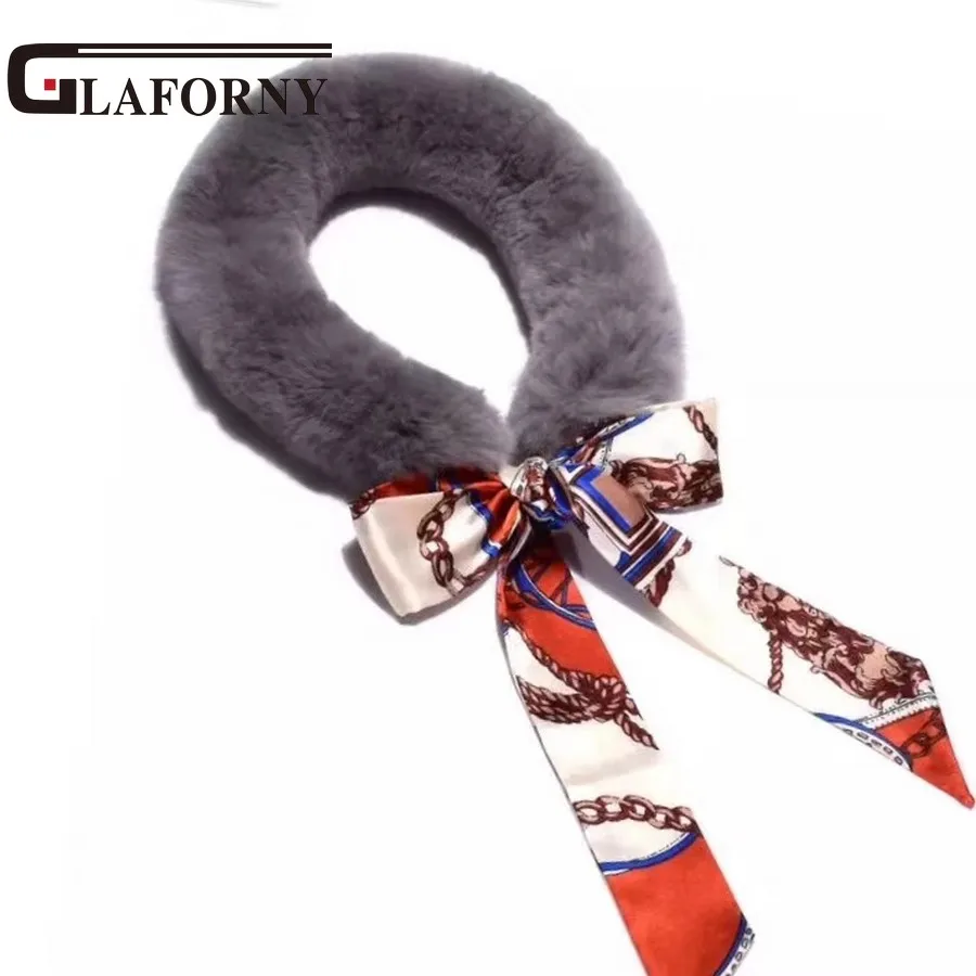 Glaforny 2018 корейский стиль женский модный меховой шарф Зимний мех кролика рекс