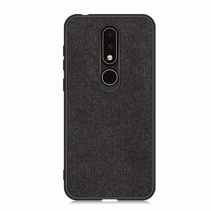 Black SRHE для Nokia X6 чехол для Nokia 6,1 Plus винтажная ткань мягкая силиконовая полное заднее покрытие для Nokia X6 TA-1099 - Цвет: Black