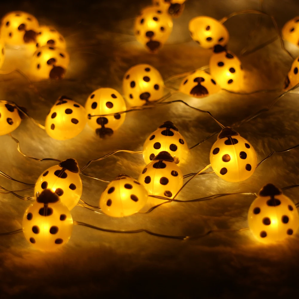 Гирлянда в форме божьей коровки светодиодная 3 м 10 футов 40 светодиодов|fairy lights|string