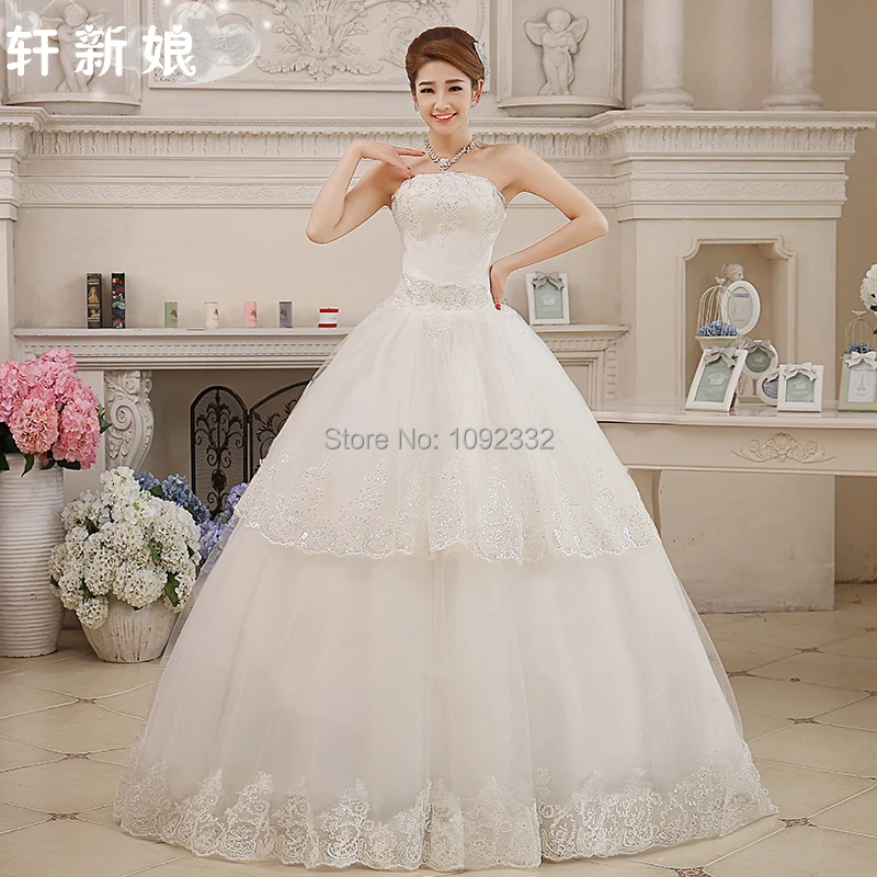 

s crystal wedding dress plus size 2016 new princess laciness strap style satin lace up embroidery bridal gown