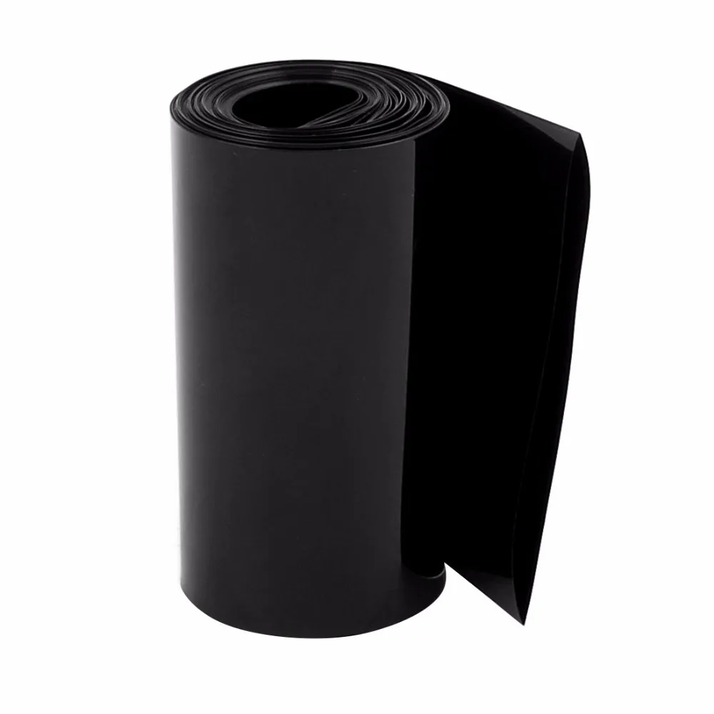 

Uxcell Hot Sale 1PCS 85mm Flat Width 1M Length PVC Heat Shrink Tube Black for 18650 Battery Pack Insulation casing Heat shrink