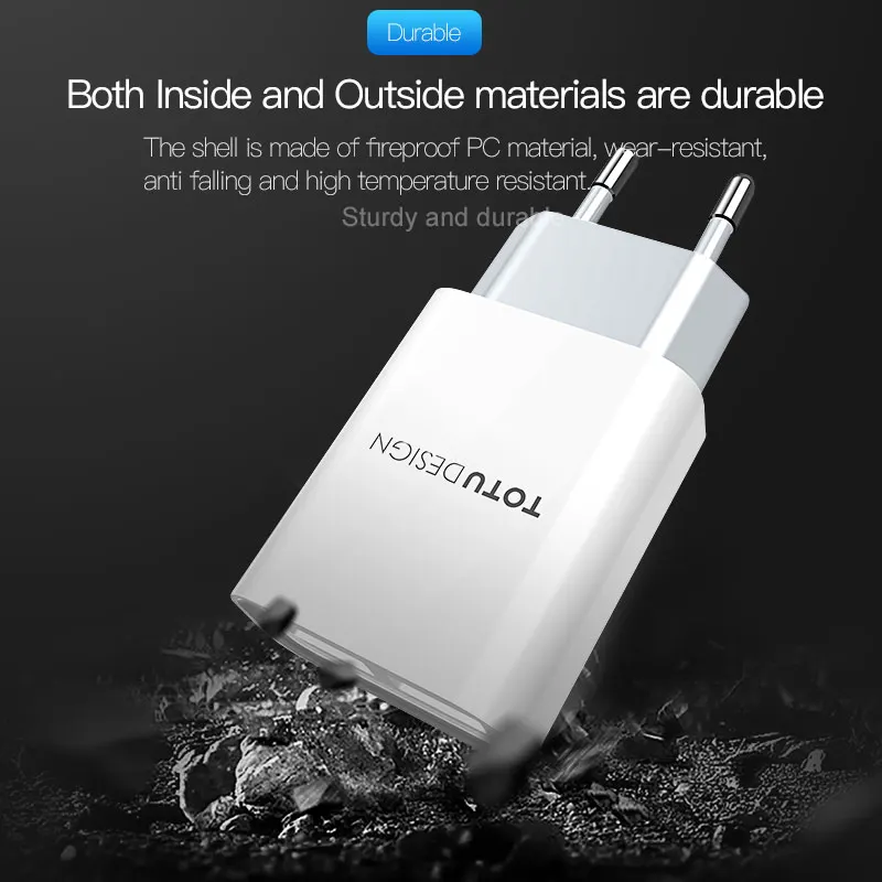 TOTU двойное зарядное устройство USB для iPhone мобильного телефона 2.4A быстрое