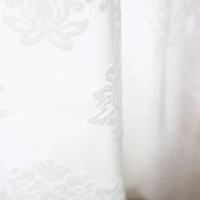 Модный стиль белые экраны простые 3D жаккардовые вышивки отвесная сетка тюль