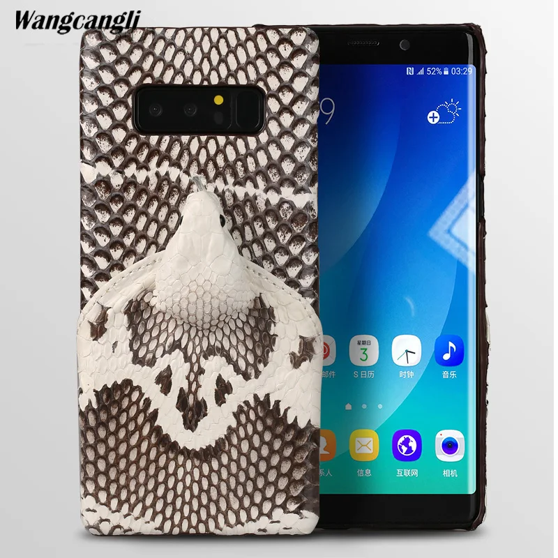 Брендовый чехол из натуральной змеиной кожи для телефона Samsung Note 8 задняя крышка