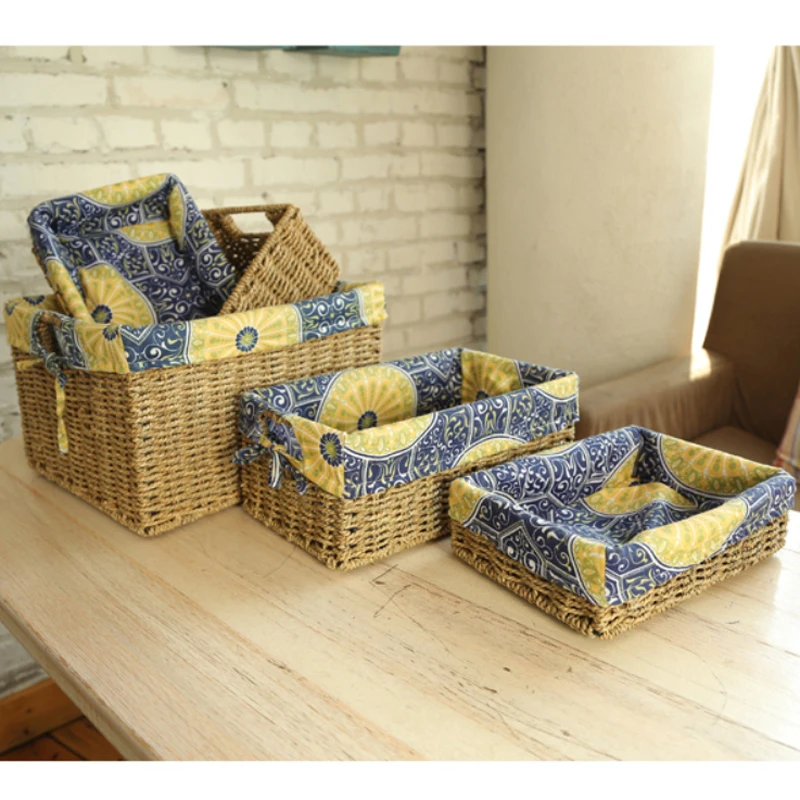 Маленькие и большие натуральные плетеные соломенные корзины корзина для белья