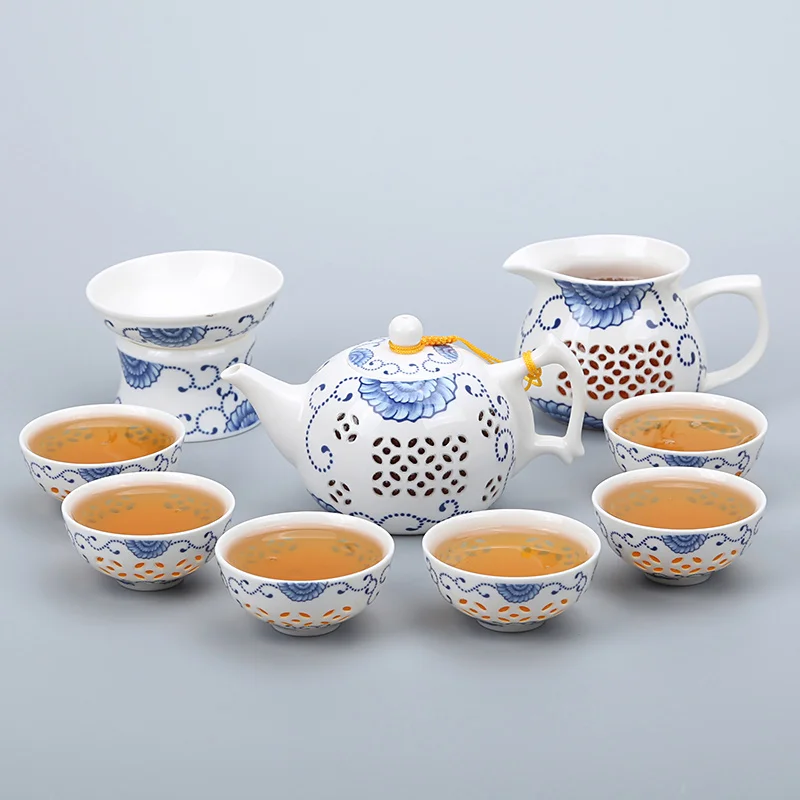 B Wourmth новое поступление керамический чайник gaiwan рыба чайная чашка из фарфора китайский чайный набор кунг-фу - Цвет: B