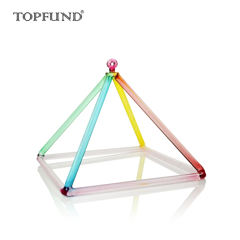 

TOPFUND Rainbow Color Quartz Crystal Singing Pyramid Crystal Singing Bowl Mallet Quartz Suede Striker with case