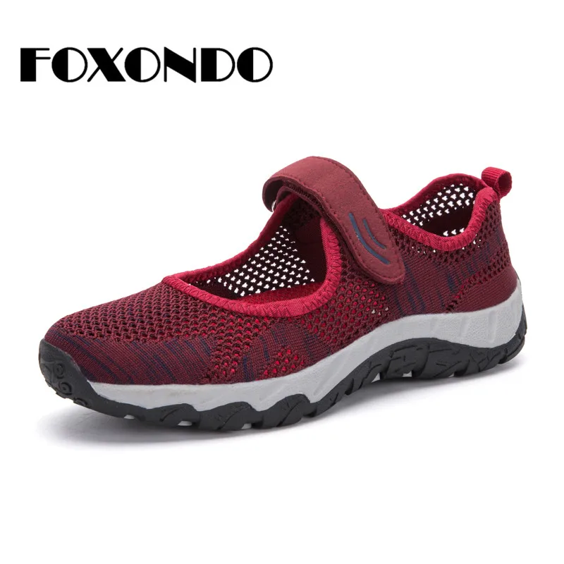 FOXONDO 2019 Summer New Fashion Women Breathable Casual Sneakers Shoes Slip On Platform Walking Flat | Обувь