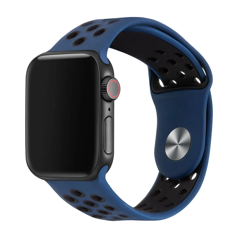 Силиконовые замена спортивный ремешок для наручных часов Apple Watch 38 мм 40 мм 42 44 мм браслет ремешок для наручных часов iWatch серии 5/4/3/2/1 81010