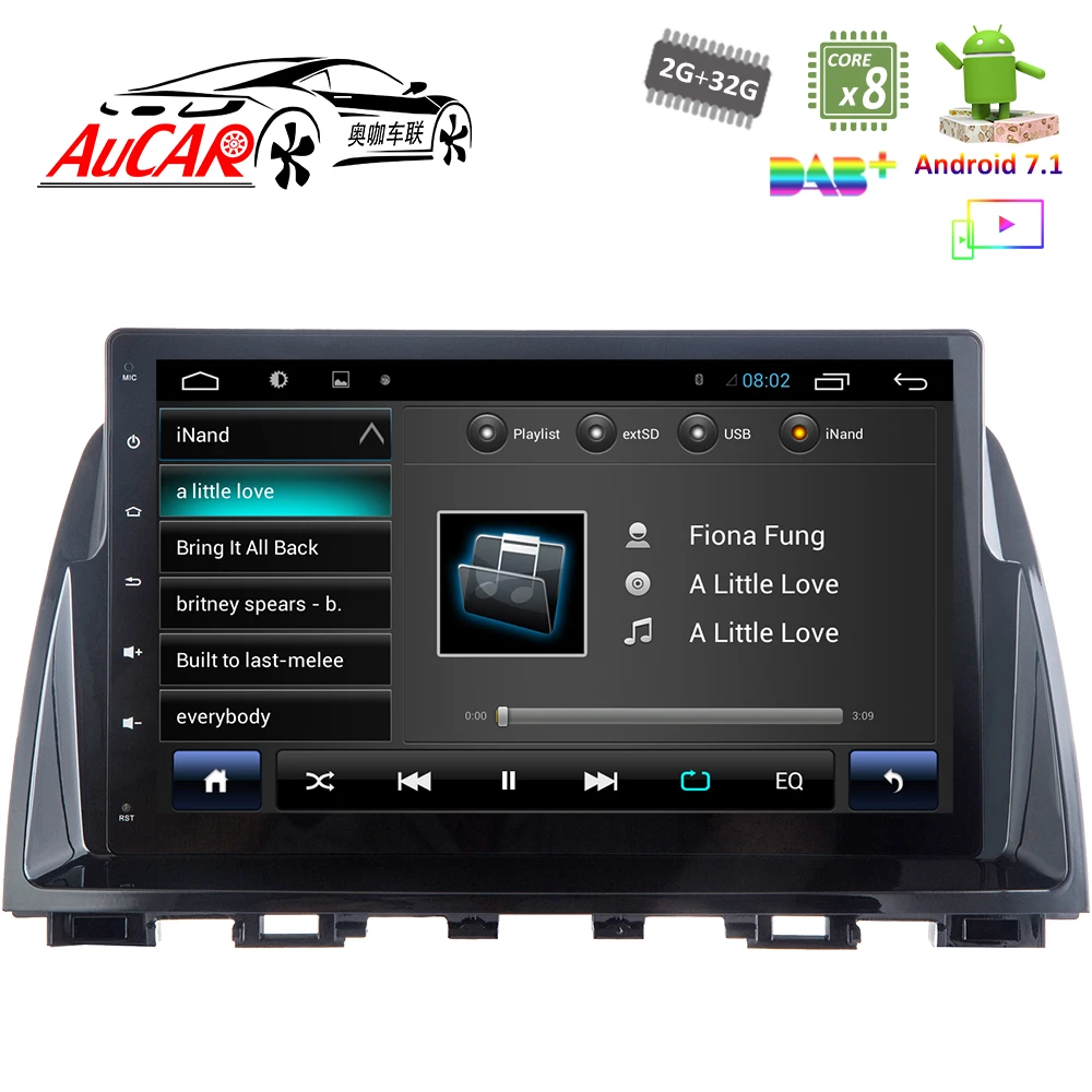 Android 7 1 10 &quotавтомобильный DVD плеер автомобильное радио для Mazda 6 Atenza 2014-2016 HD 1024*600 с