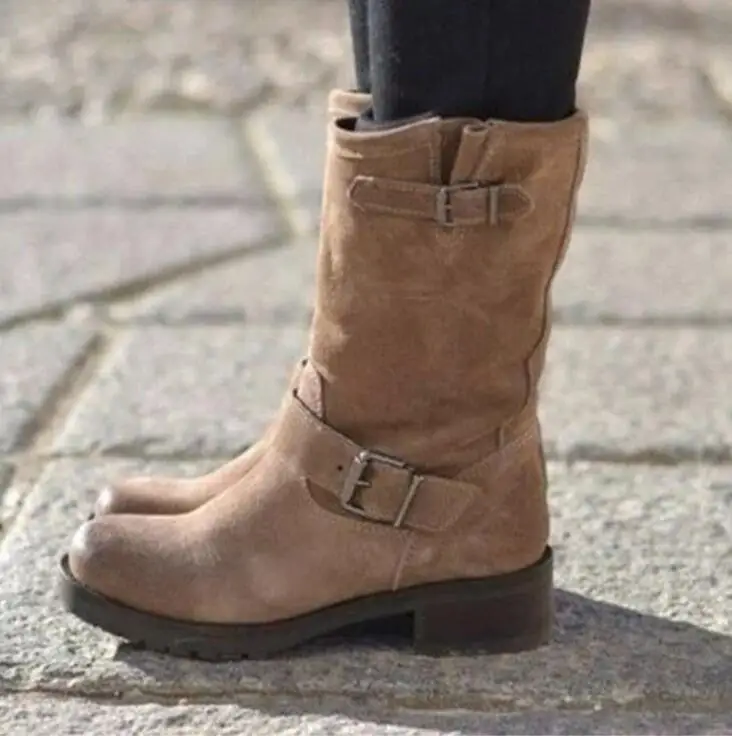 Zapatos mujer Ботинки martin Женская обувь Искусственная кожа на низком каблуке в