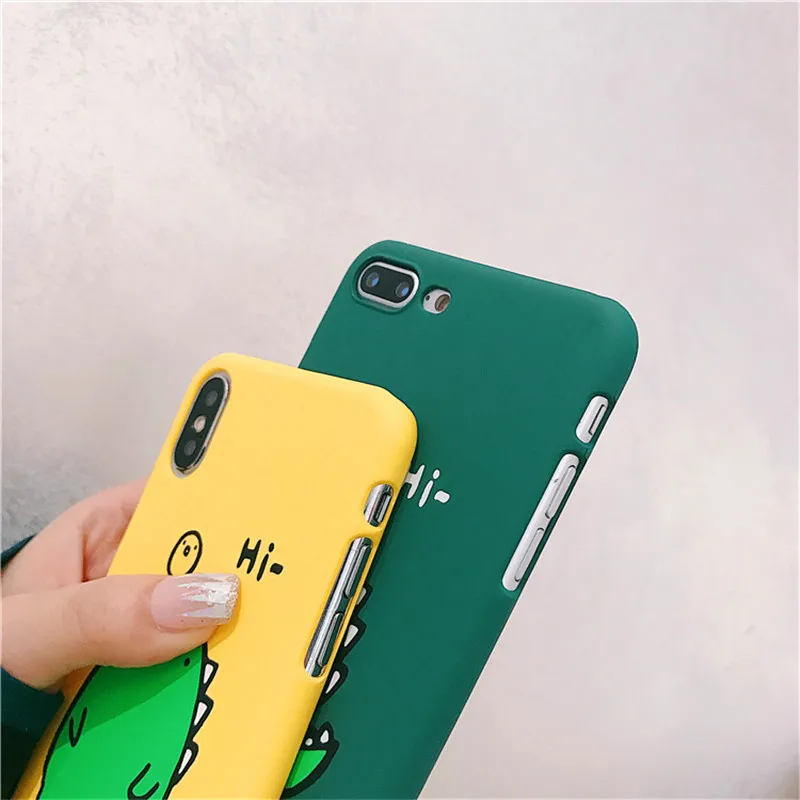 Phone Case for iPhone 8 Soft tpu Silicon Back Cover Kawaii Dinosaur Bird Pattern Coque 7 6 6s X |