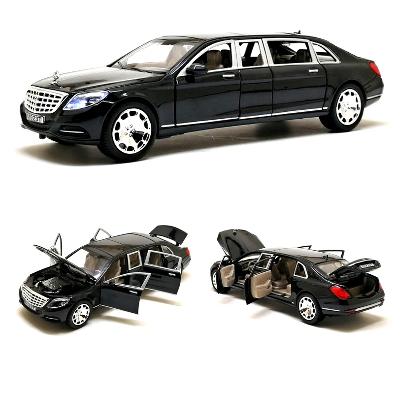 1/24 Maybach модель автомобиля из сплава, 6 дверей, открытый 21 см, литые под давлением транспортные средства, роскошный внешний вид, отличное качество, игрушки для детей, подарки