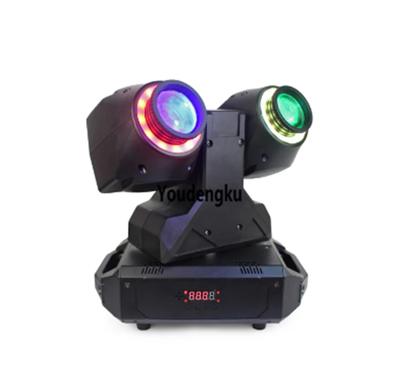 

10 pieces Pro Showlight 2x30w mini rotating light double heads rgbw 4in1 mini beam moving heads led light