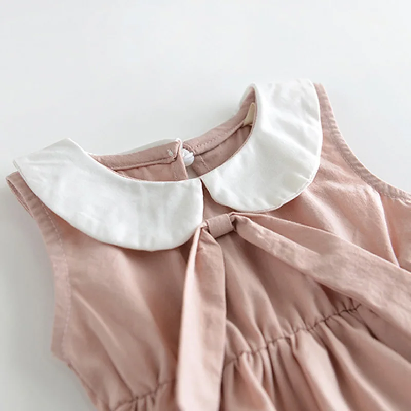 2017 New Cotton Summer Ruffled bowknot Baby Girl romper Sleeveless Toddler Girls overalls Photography Props | Мать и ребенок