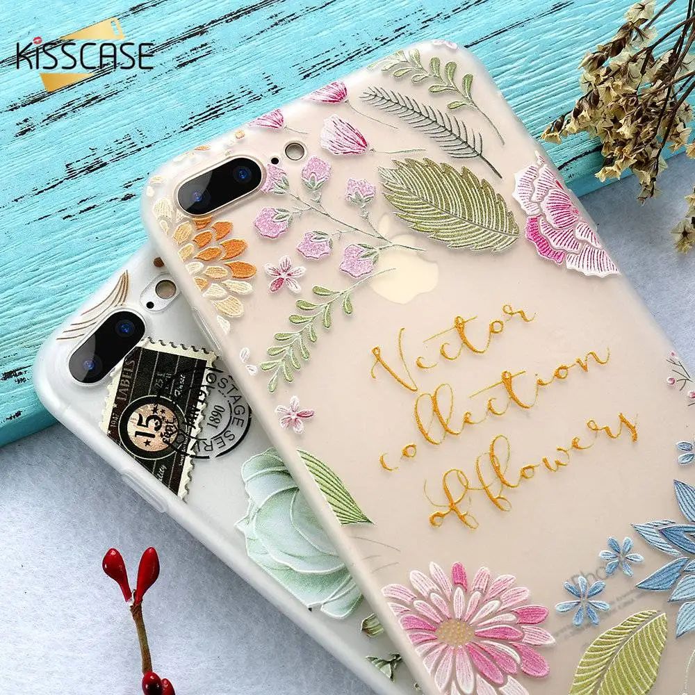 Kisscase Case девчушки чехол для телефона iPhone 5 5S SE x 3D цветок Чехол 6 7 8 6S Plus чехлы на