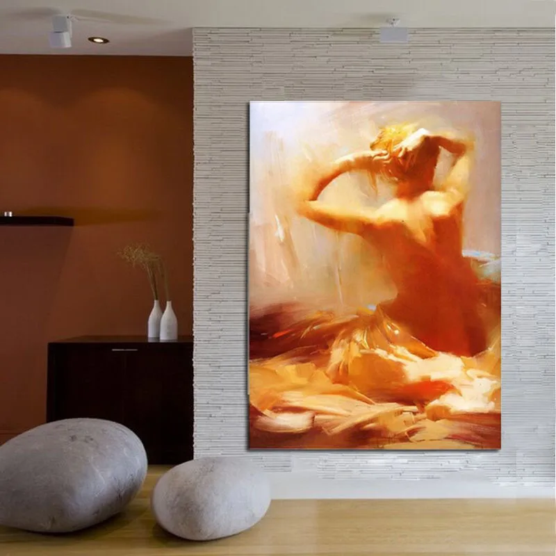 Pure Hand Painted Decorative Wall Canvas Art Pictures Traditional Big Beautiful Women Nude Oil Painting Stretched On Wooden | Дом и сад