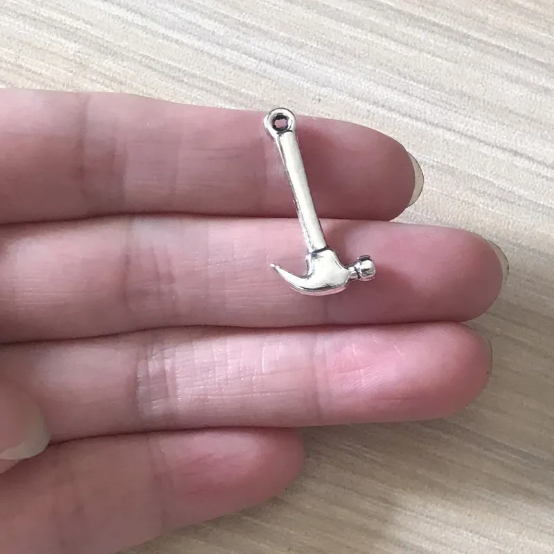 

20PCS DIY Jewelry Making Hammer Charms Zinc Alloy Tool Hammer Pendant for Charm Bracelets Necklaces Earrings Zipper Pulls