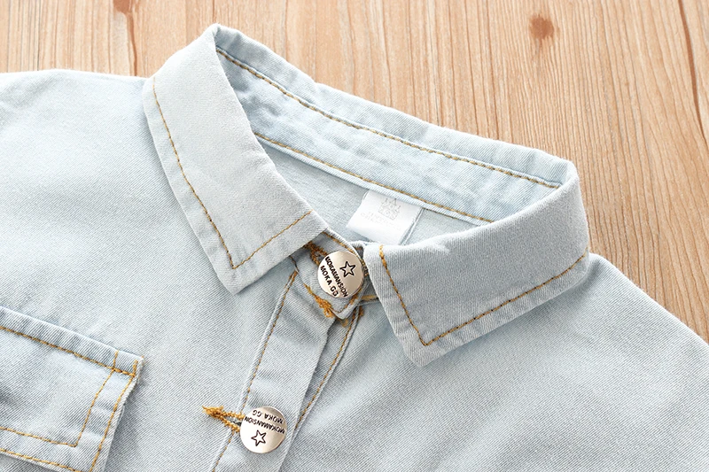 Infants and young children summer new cotton jumpsuit children's single-breasted denim shorts | Детская одежда и обувь