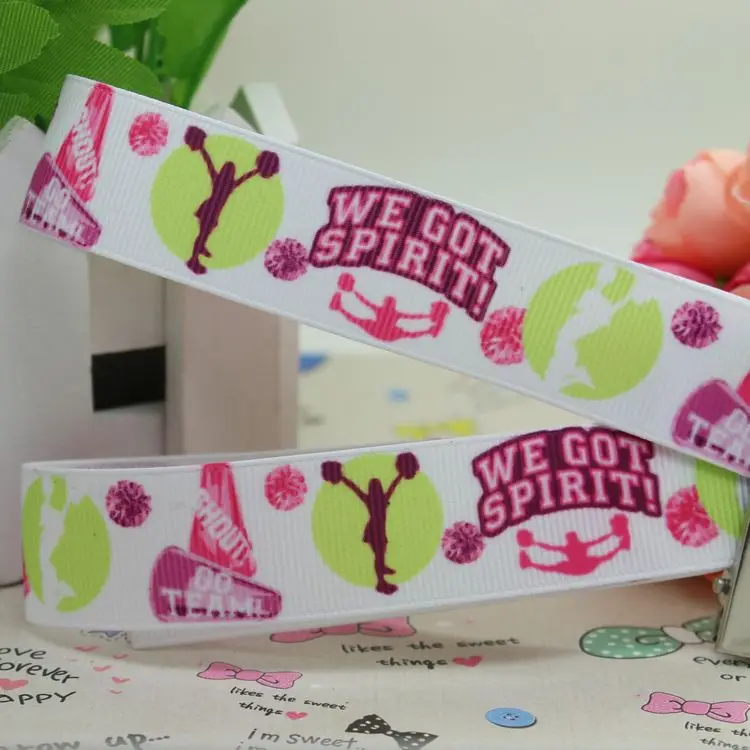 7/8 ''Бесплатная доставка лента с принтом в рубчик головной убор украшение