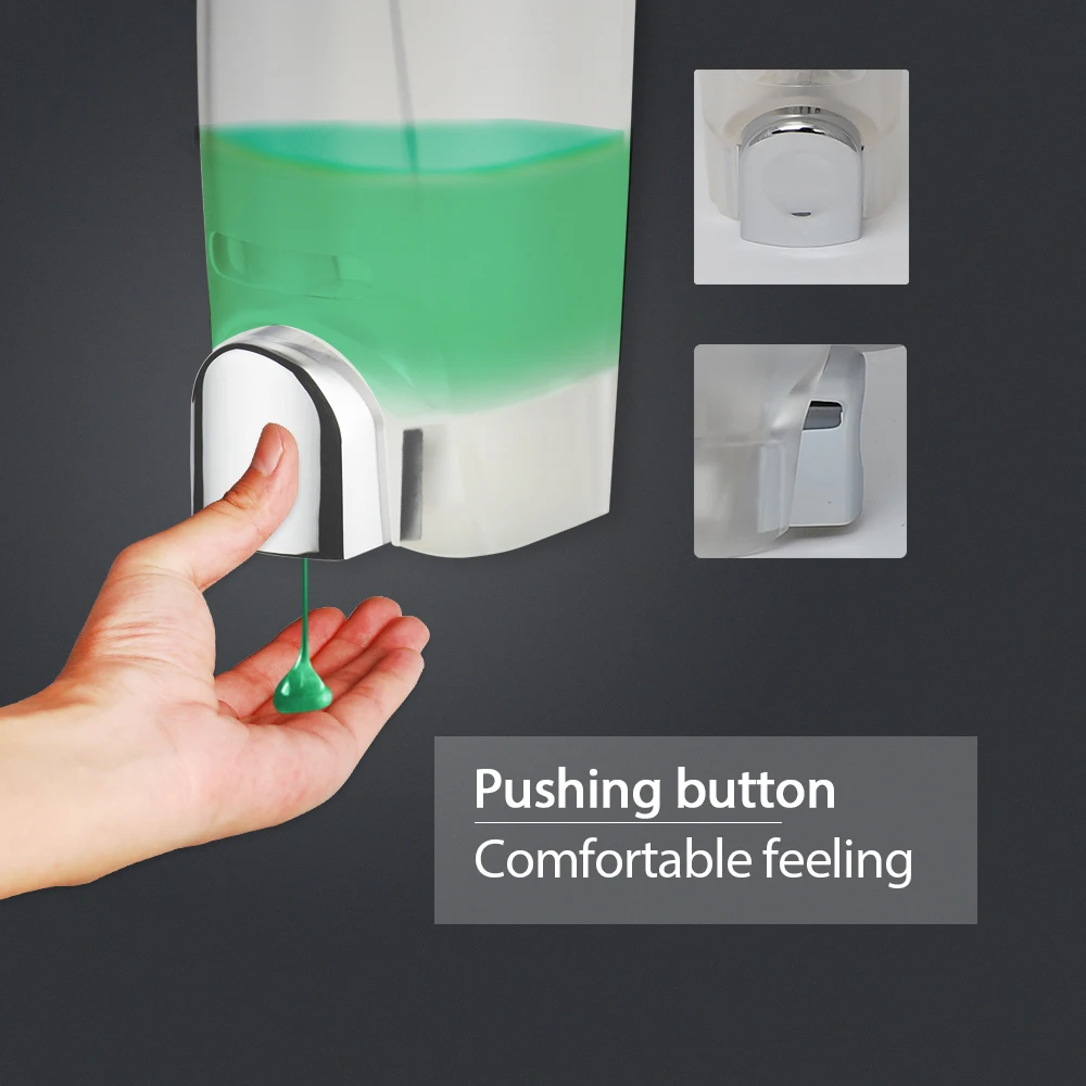 300 мл ручной дозатор жидкого мыла настенный с замком безопасности белый хром для