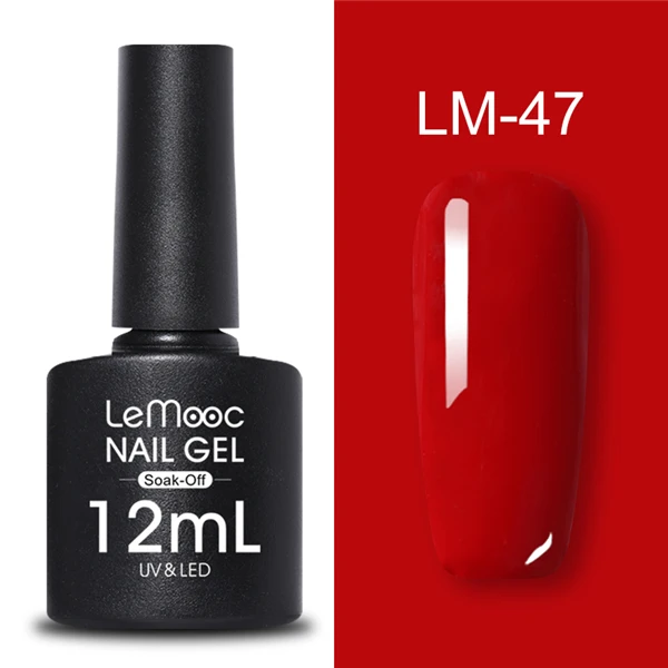 LM-47 LEMOOC 12 мл Блестящий Гель-лак для ногтей Блестящий фиолетовый красный серебристый цвета долговечный впитывающий УФ гель для ногтей Гель-лак - Цвет: LM-47