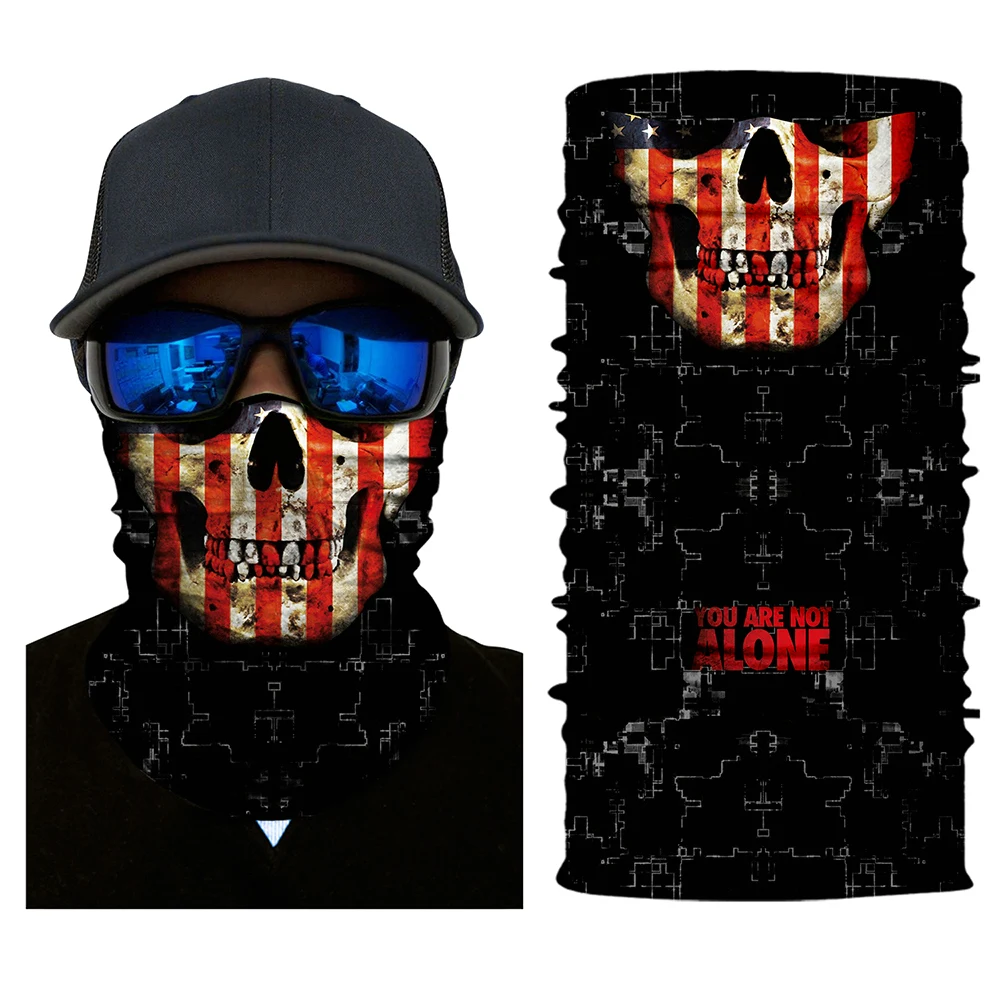 Cycling Face Moto Masks Balaclava Tactical Durag Full Protective Mask Unisex Cool Ghost Skull Mascara Motor masque | Автомобили и