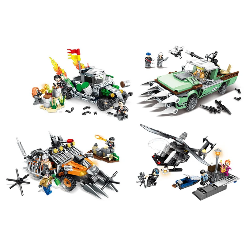 4 шт./лот 1053 шт детские строительные блоки игрушки Совместимые с LEGO city Black Hawk