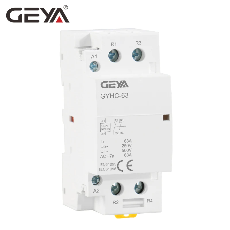 GEYA 2P 40A 63A 2NO или 2NC модульный контактор din-рейку монтаж AC220V 230V автоматический