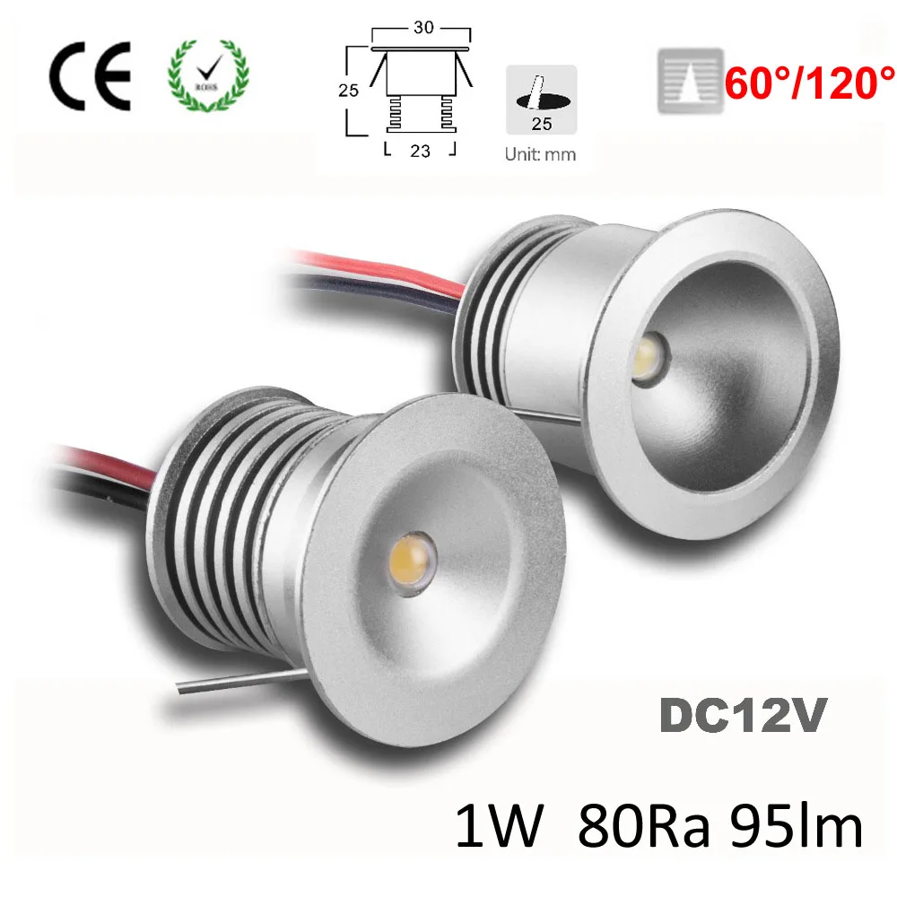 

9PCS 12V DC 1W IP65 Mini Led Spot Lamp With Driver 80Ra 1 watt Bed Room Ceiling Lighting CE RoHS Outdoor Led Light