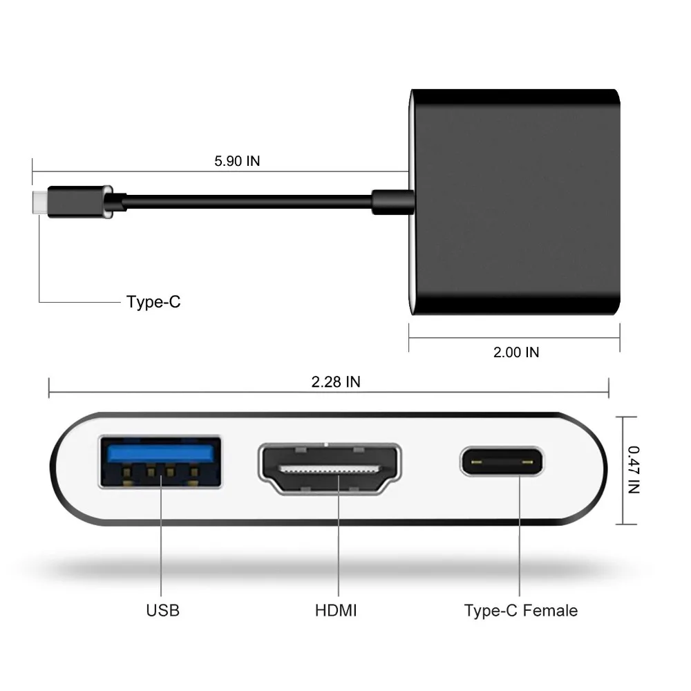 HDMI Тип C концентратор адаптер для nintendo Переключатель конвертер док кабель NS