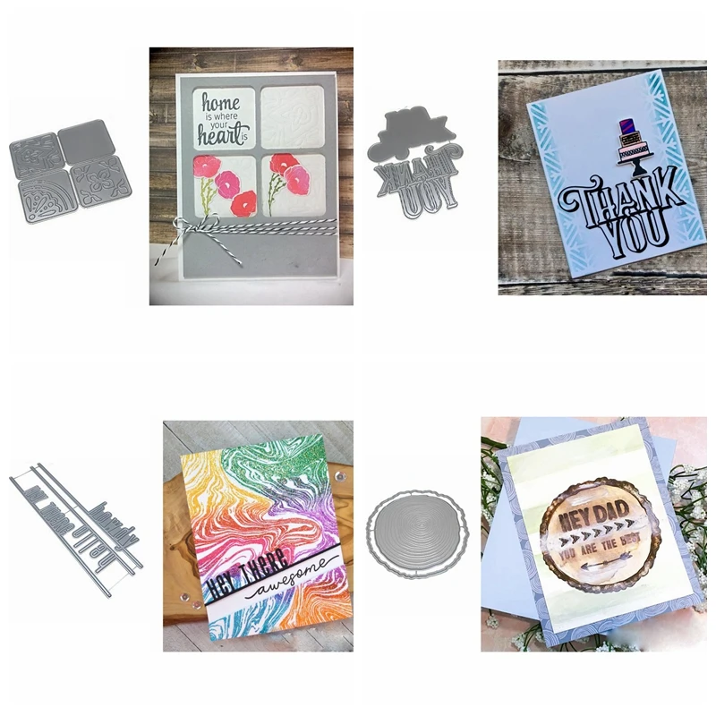 Благодарим Вас квадратная рамка ежегодное кольцо режущие штампы трафареты