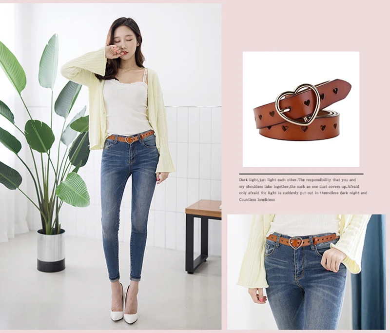 Пояс с сердечками для женщин милый пояс джинсовое платье поясной ремень булавка