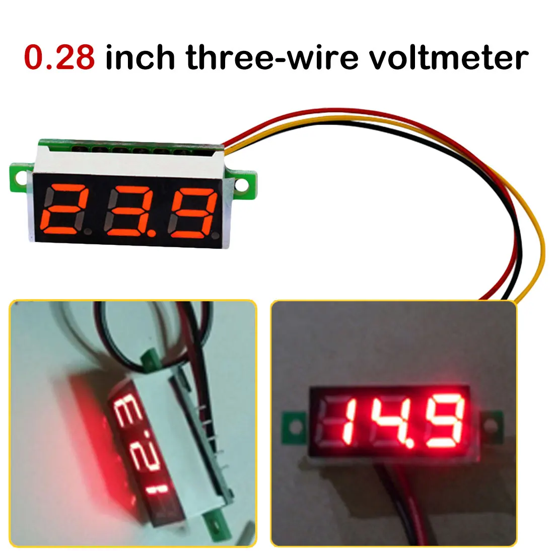 Мини измеритель напряжения постоянного тока 0 100 в 36 дюйма 3 проводный вольтметр
